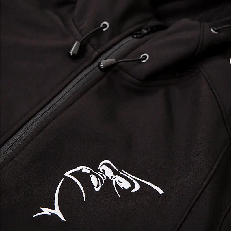 Softshell Jas zwart met Gorilla Outline - Mannen - 2.webp