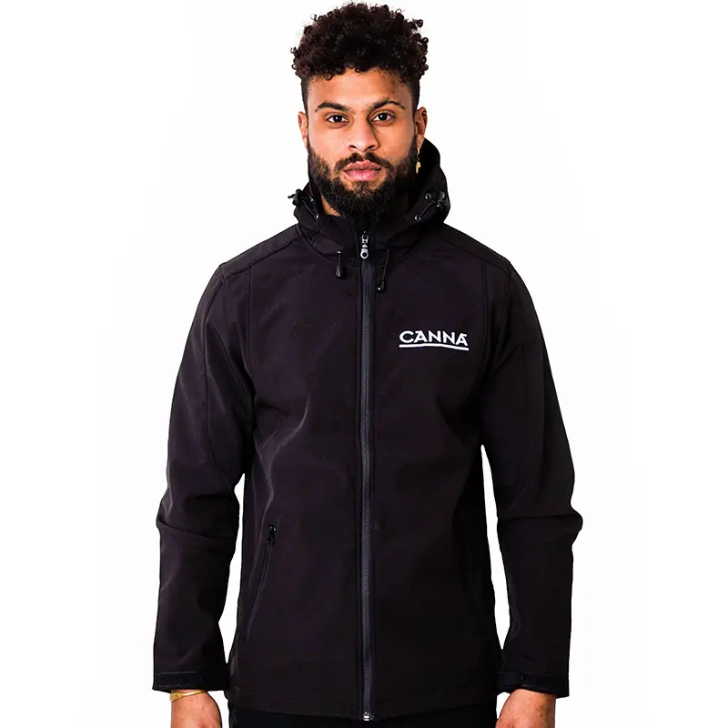 Softshell Jacket Black with CANNA logo - Men