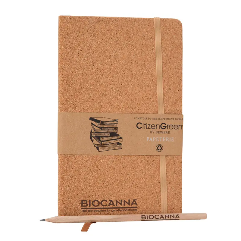 Notitieboekje BIOCANNA - omslag kurk + potlood
