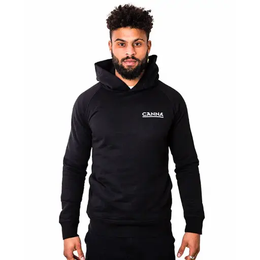 Hoodie Black with CANNA logo - Men